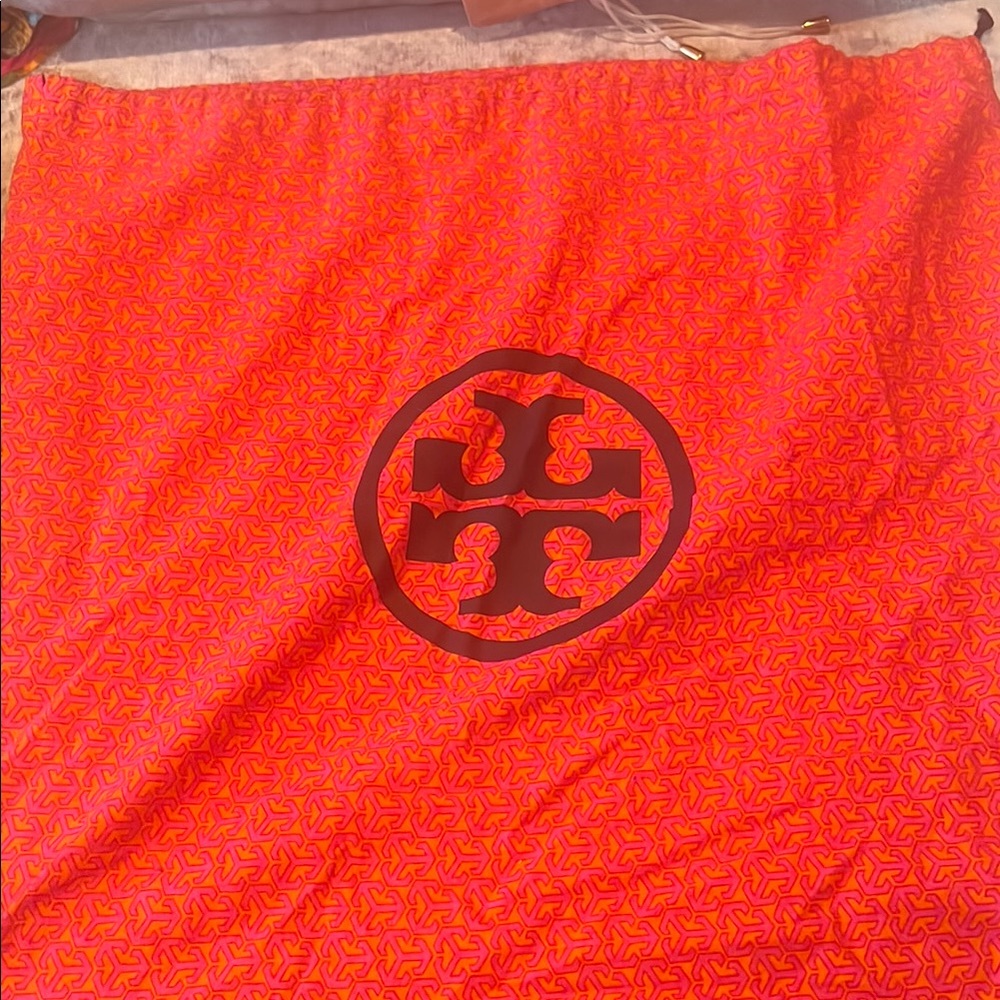 Tory Burch Orange and Red Geometric logo dust bag